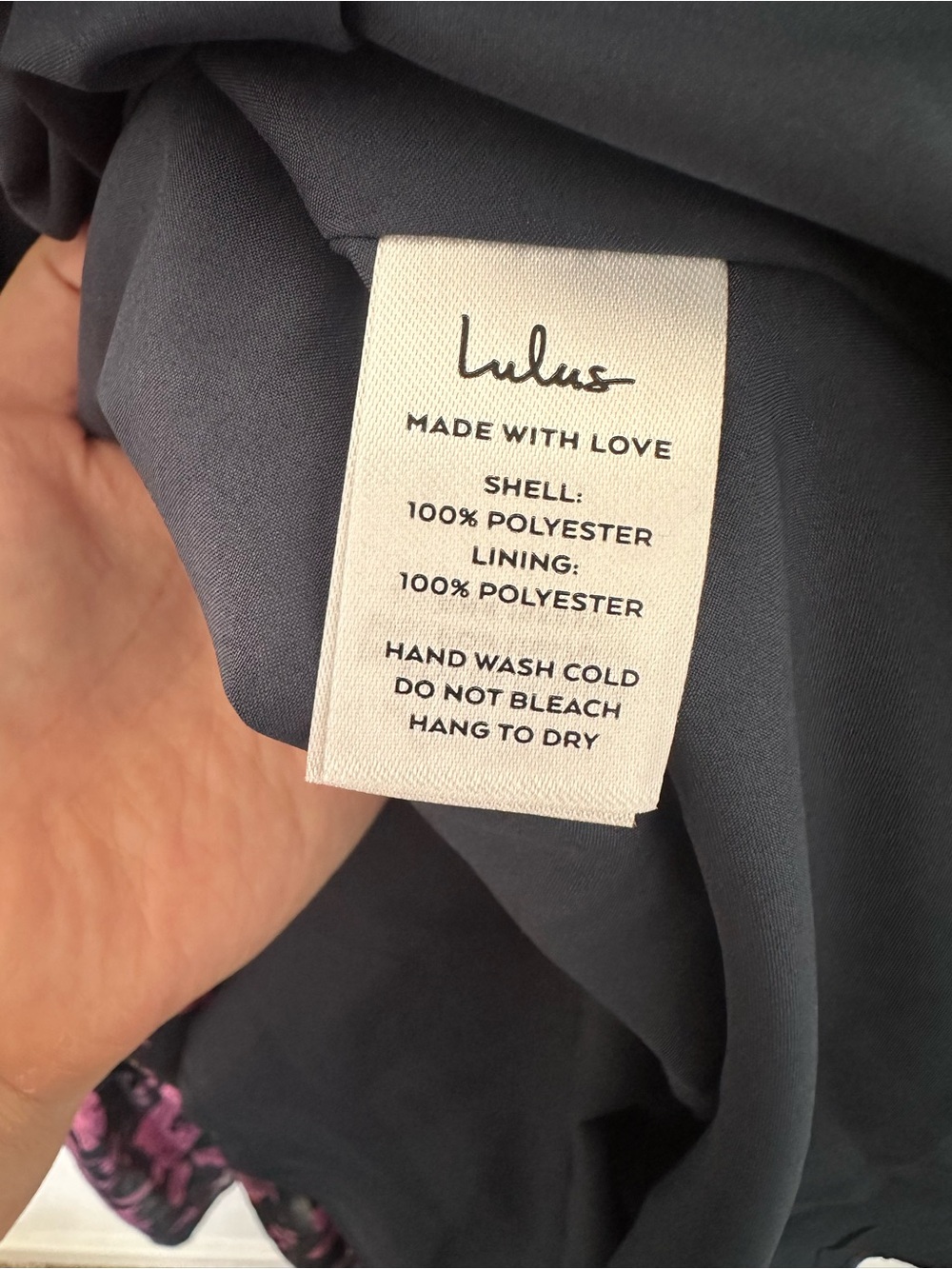 Lulu's Off the Shoulder Maxi Dress in Navy Blue with Pink Floral Print - Picture 5 of 7